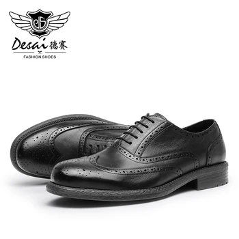 DESAI/Oxfords bez-Uvezivanje od Prave Kože, Poslovni Modeliranje Cipele Ručne izrade s Rupom tipa 