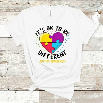 It ' s Ok To Be Different Svijesti O Autizmu Majica s буквенным po cijeloj površini Hip-hop Ulica majica Harajuku t-Shirt Ženska Svijest O Autizmu Top
