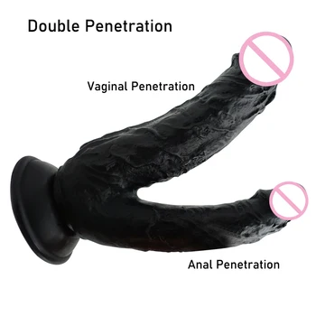 Veliki Dvostruki Dildo Double Penetration Vaginu i Anus Soft Realističan Penis Dvoglavim Falus Seks Igračke za Ženske Masturbacije