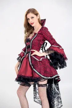 Luksuzni Halloween Gotička Odijelo Kraljica Vampira Cosplay Za Odrasle Žene Karnevalska Fantazija Cosplay Vampir Maske Odijelo