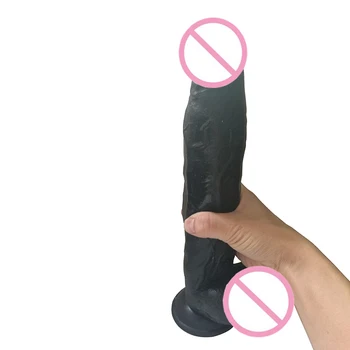 HOWOSEX 12 inča Veliki Crni Realan Silikonski Dildo na Присоске veliki umjetni Penis debeli kurac div dildo za žene seks-igračke