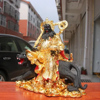 30 cm Veliki Azijski Home shop korporativni maskota, protjerivanje zlih duhova, Bog bogatstva, sreće, CAI SHEN ZHAO ГУНМИН, позолоченная kip