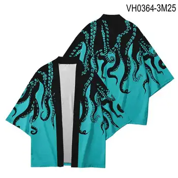 FCCEXIO Print Slobodna Japanski Vrt Odjeća Kardigan Ženski Muški Harajuku Haori Kimono Cosplay Top Majice Юката