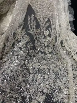 Visokokvalitetna tkanina s vezom u obliku kristala, расшитая šljokicama/svadba/večernja haljina, projektiranje tkanina/francuski mrežica tila, nježna čipka