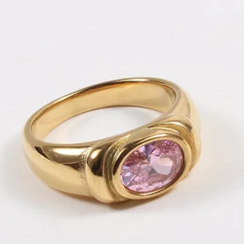 Elegantne Vintage Prsten od Nehrđajućeg Čelika za Žene u Boemskom Stilu Ovalni Kamen Tiger Eye Opsidijan Vjenčano Prstenje Nakit za Vjenčanje