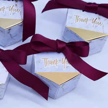 Nove Kreativne Mramorni Paketa za Svadbene Darove i Darove, Papirnate Slatki Poklon Kutije Čokolade za Vjenčanje Dekoracije, Dječji Tuš, Večernje Pribor