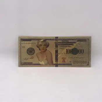 Marilyn Monroe US $1000000 dolara zlatna novčanica Film Superstar Ulaznice slavnih Kartice novčanice film novac za fanove Poklon