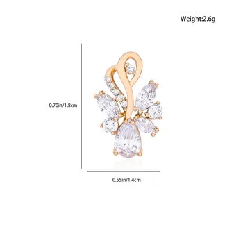 Dckazz Nove Naušnice Od prirodnog bijelog циркона 585 Ružičastog zlata, Vjenčanje Luksuzni Kvalitetne Trendi Ženski nakit, Unikatne Naušnice