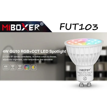 Miboxer FUT103 4 W GU10 RGB + CCT led Reflektor 2,4 G Led žarulja Bežični Daljinski led žarulja AC100-240V Spavaća soba Restoran