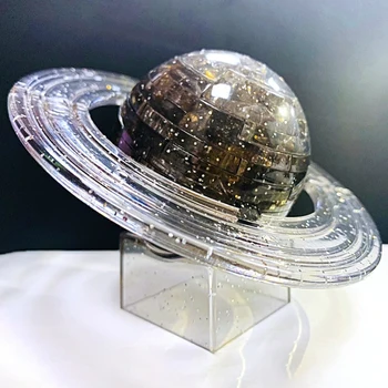 Ideja Serije Crystal Saturn Planet Gradbeni Blok Prikupiti 3D Model Bistra Planet Cigle DIY Igračke Za Dječaka Poklon Za Rođendan