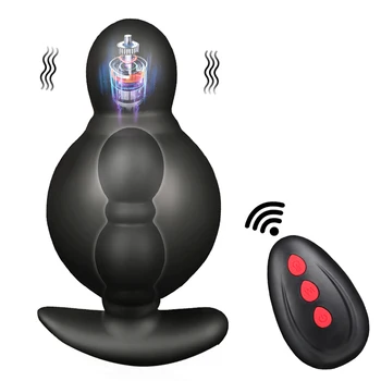 Inflatable Analni Čep Je Analni Čep Vibrator Daljinski Upravljač Muški Maser Prostate Anal Lumenom Vibrator Adult Sex Igračke Za Muškarce