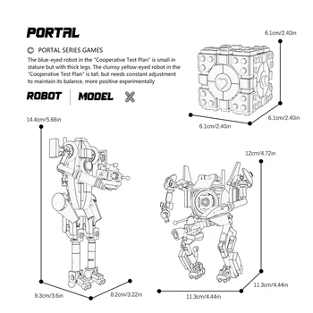 MOC je Klasična Igra Nendoroids-P-Body i Atlas-Blokovi za Portal 2 Rezervni Dijelovi za lica Kreativno Igra za Dječake Pokloni za Rođendan