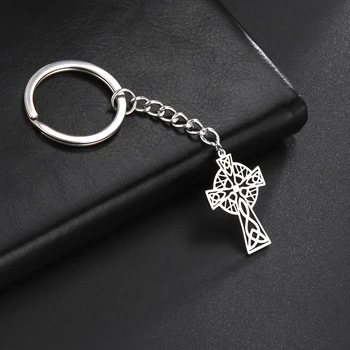 Moj Oblik Keltski Križ, Privjesak Privjesak Muškarci Keltski Čvor Cros Cheilteach Privjesak Od Nehrđajućeg Čelika Prsten Vintage Religija Nakit