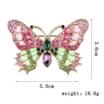 Blagi Gorski Kristal Leptir Broševi Žene Elegantan Crystal Insekt Broš Igle Moda Vjenčanje College Nakit Kaput Pribor