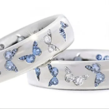 Elegantne Šarene Modne Kreativna prsten s leptirićima, Žensko Vjenčano prstenje, Višebojne Cirkonij, Modni nakit 2021