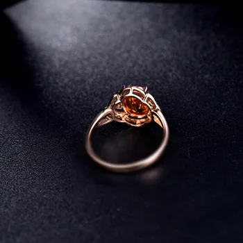 Bague Ringen Ovjes Rose Gold boja Prsten za Žene Ovalnog Boje Dragi Kamen Citrin Cirkon Otvaranje Podesivi Ženski Poklon Za Stranke