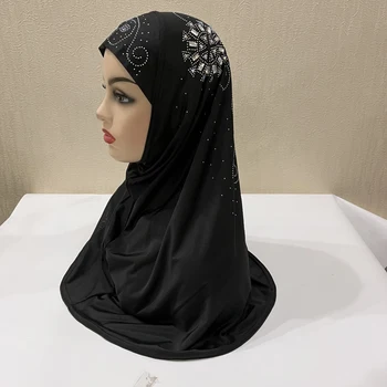 H013 visoke kvalitete prosječna veličina 60*60 cm muslimanski amir hidžab sa kamenjem se povući na islamski šal folijom glave