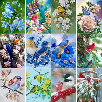 Gatyztory DIY Slike Po Brojevima Ptice Setovi Home Dekor slikanje po brojevima ljubimci Slika Na Platnu je Ručno Oslikana Umjetnički Dar