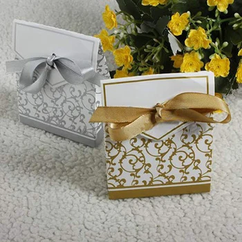 50/100 kom Proizvodnja Kutija Čokolade Sa Zlatnom Trakom Vjenčanje Favorizira Gosti Rođendan Dječji Tuš Večernje Uređenje Poklon Pakiranje Torbe