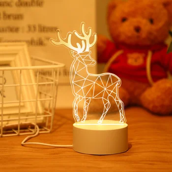 3D Lampa Akril Led Noćna Lampa Božićne Večernje Uređenje noćno svjetlo za uređenje Doma Spavaće sobe Božićno Vjenčanje Neonska Lampa