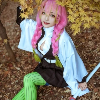 Kanroji Mitsuri Cosplay Odijelo Anime Demon Slayer Kimetsu No Yaiba Cosplay Kimono Perika Uniforma Odjeća Na Halloween Kostime