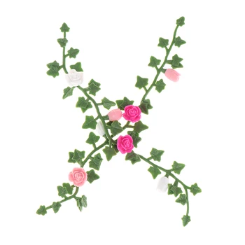 2 kom. lutkine DIY Mini Ruže Kuća Lutaka Maleni Cvijet vinove Loze 1/12 Cvijeće Ručne izrade Od Gline Šarene Slatka Ruža penjačica Pletera