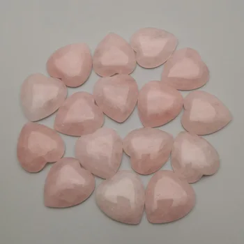 Modni Quartz Pink 23x25 mm 12 kom., Prirodni Kamen, Perla u obliku srca, кабошон, za izradu nakita, Prsten bez rupe, Naušnice, Pribora, prodaja na veliko