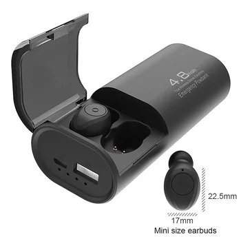 Bežične Bluetooth slušalice 5,0 punjač torbica kapacitet 4800 mah [kao napajanje] s mikrofonom, USB kabel Type C, стереонаушниками TWS, slušalicama-umetcima