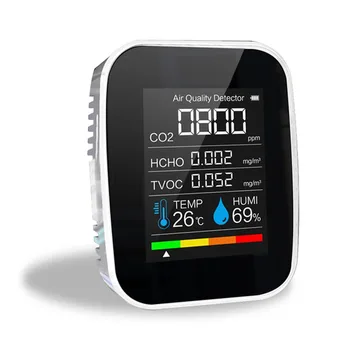 Detektor Plina CO2 Višenamjenski 3в1 CO2 Metar Digitalni Mjerač Temperature, Vlažnosti Tester Monitor Kvalitete Zraka Detektor Ugljičnog dioksida