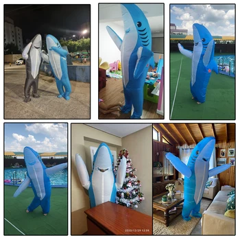 Odrasli Blue Shark Napuhavanje Halloween Kostime Anime Cosplay Kostim Morske Ribe Siva Shark Maskota Neobična College Uloga Igranje Igra Disfraz