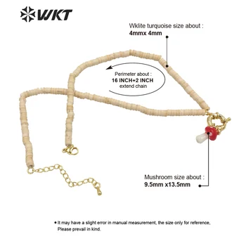 WT-N1402 WKT 2022 Vrijedan bijela tirkizna privjesak modni ogrlica Gljiva privjesak vjenčani dar privjesak ogrlica Pribor