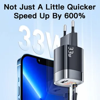 Essager 33 W GaN USB C Punjač za Digitalni Prikaz PD Brzo Punjenje Za iPhone 14 13 12 Max Pro iPad Za Xiaomi Poco Samsung Punjač
