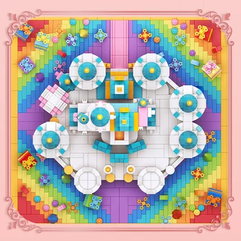 Crtani film Rainbow Dvorac Mini Dijamant Gradivni Blokovi DIY Princeza i Čarobni Dvorac Mikro Cigle Figurice San Igračke za Djecu Pokloni