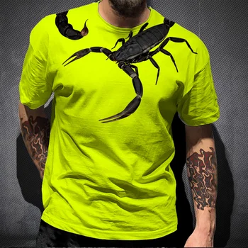 2022 Majica sa 3D Ispis u obliku Životinja Škorpiona, Novi Modni t-Shirt u stilu hip-hop sa Kratkim Rukavima, Vanjska odjeća, Cool Majice