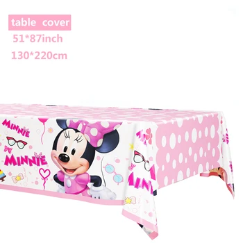 Stolnjak za party u čast rođenja Minnie Mouse Minnie Mouse Party Supplies Služi 8 gosti sa Zastavom Pokriva površine Tanjuri, Salvete