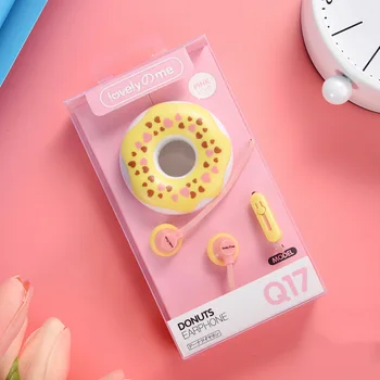 Slatka slušalice Macaron 3,5 mm, mikrofon, Za djevojčice, Krafne, Stereo Slušalice, Torbica Za iPhone Xiaomi, Za Djevojčice, Za MP3 poklona