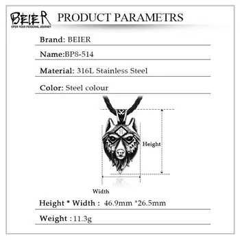 Bayer za muškarce privjesak viking vuk nehrđajućeg čelika osoba životinja titan čelik cool identitet nakit LP514