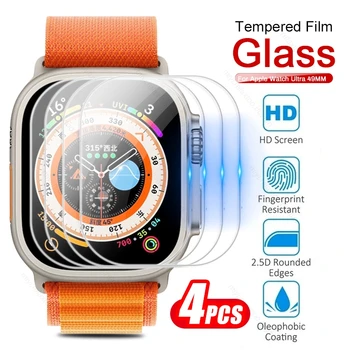 4KOM 9H Premium Kaljeno staklo Za Appleov Watch Ultra Sceen Zaštitne Eksplozije HD film Za Iwatch Ultra 49 MM Staklo