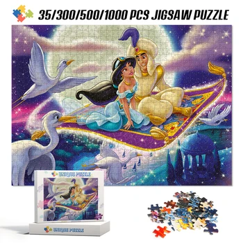 Aladdin Anime 35/300/500/1000 Puzzle za Odrasle Disney Princeza Jasmin Crtani Танграм Igračke za Djecu Razvojne Igračke