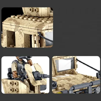 Moderni Vojni Pusti Vozilo Hummer Oružje su Pištolji Vojnika MOC Минифигурки SWAT Playmobil Mini Figurice Gradbeni Blok Opeke Igračke