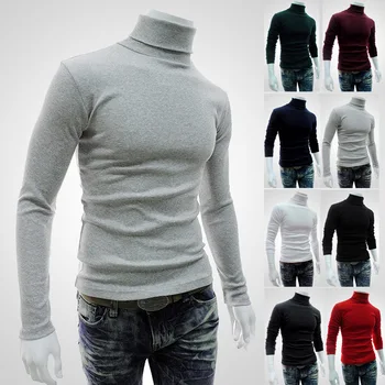 Muški pulover s visokim ovratnikom, pulover, džemper, donja košulja, dugi rukav, jesensko-zimske muške divlje model
