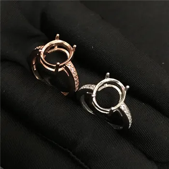 Broj svrdla stil postavke prsten ovalnog oblika S925 srebro prsten baza koljenica зубец postavljanje kamena inlay izrada nakita DIY žene