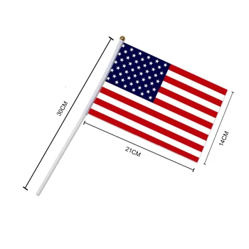 10 kom. Američka Štap Zastave Ručni Vijori Zastava SAD 5x8 Cm Priručnik Mini Zastava Zastave 30 cm Američki Dan Nezavisnosti Kućni Dekor