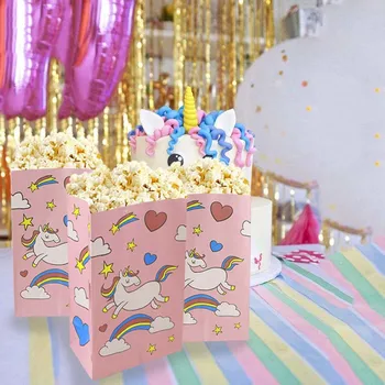 Jednorog rođendan kokice kutija rep sirene papirnate kutije za bombone keks torba 1st dječaci djevojčice rođendanski poklon za dječji tuš deco