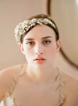 Romantični Cvijet Tiaras Vjenčanje Šlem Crystal Biseri Krune Za Kosu Princeza Vjenčanje Помолвка Vjenčanje College Pribor Za Kosu