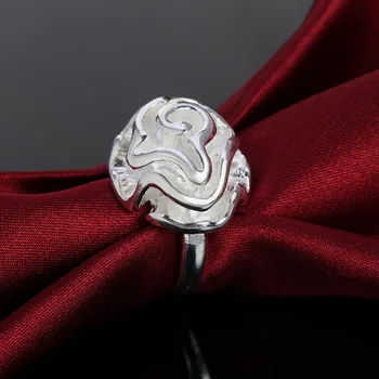 Luksuzni 925 Žigom Srebrna boja cvijet ruže narukvica prsten Narukvice ogrlice naušnice roze Komplet Nakita za žene Modni poklon