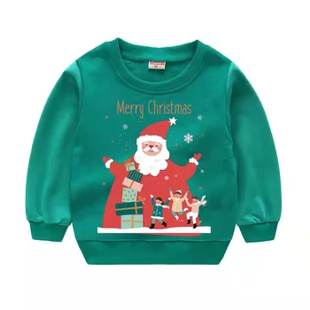 Od 1 do 7 godina, Božićni dječji Džemper, jesensko-zimska Odjeća Za dječake, Top Za djevojčice, Donja Košulja, Dječji Božićni Pulover s Djeda Mraza i Jelen