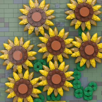 MOC Van Gogh Suncokreta Okvir Gradivni Blokovi Klasična Umjetnost Piksel Slika Model Cigle MOC Igračke za Djecu, Poklone Kućni Dekor
