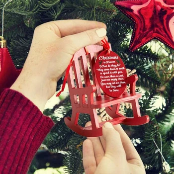 1 komplet Božićni Spomen Privjesak Drvena Stolica Na Nebu Privjesci za Božićno Drvce Viseći Ukras Viseći Ukras Pokloni