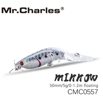 Mr.Charles CMC0557 Ribolov Mamac 50 mm/5 g 0-1,2 m Plutajući Kvalitetne Profesionalne Olovka i Tvrdih Mamaca 3D Eyes Crankbait